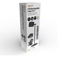 Solight LED nabíjecí lampička 3v1, 280lm, změna CCT, stmívání, černá