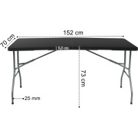 Skládací cateringový stůl RICO 150 cm - černý