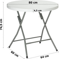 Kulatý cateringový stůl BANKIET 80 cm - bílý