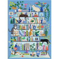 Galison Puzzle Kočičí knihovna 1000 dílků