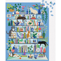 Galison Puzzle Kočičí knihovna 1000 dílků