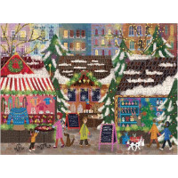 Galison Fóliové puzzle Joy Laforme Vánoční trhy 1000 dílků