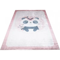 Dětský koberec EMMA - Panda indián - růžový
