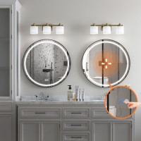 Kulaté zrcadlo IDEAL BLACK 60 cm - s LED podsvícením a vyhříváním