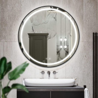 Kulaté zrcadlo IDEAL BLACK 70 cm - s LED podsvícením a vyhříváním