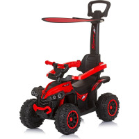CHIPOLINO Odrážedlo se stříškou a vodící tyčí ATV Red