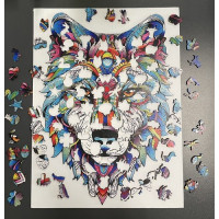 Dřevěné puzzle - Vlk