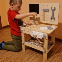 Dřevěný ponk s příslušenstvím - přírodní