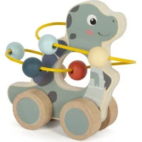 small foot Hračka na kolečkách s korálkovým labyrintem Dino