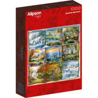 ALIPSON Čtvercové puzzle Koláž čtyř ročních období 1000 dílků