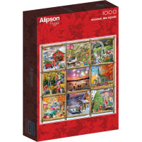 ALIPSON Čtvercové puzzle Koláž jaro, léto, podzim, zima 1000 dílků