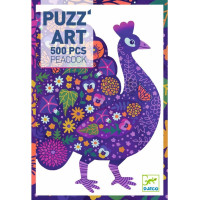 DJECO Obrysové puzzle Páv 500 dílků