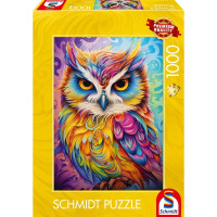 SCHMIDT Puzzle Barevná sova 1000 dílků