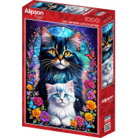 ALIPSON Puzzle Mateřská láska: Kočky 1000 dílků