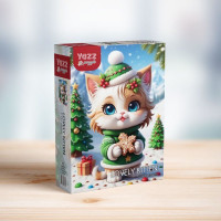 YAZZ Puzzle Roztomilé vánoční kotě 1000 dílků