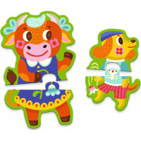 DJECO Puzzle Velcí a malí na farmě 16 dílků