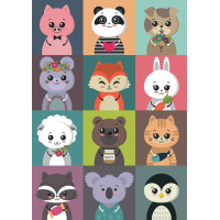 YAZZ Puzzle Veselá zvířátka 1000 dílků