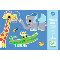 DJECO Puzzle Duo Zvířátka 6x2 dílky
