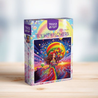 YAZZ Čtvercové puzzle Létat s květinami 1023 dílků