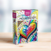 YAZZ Čtvercové puzzle Mozaikové srdce 1023 dílků