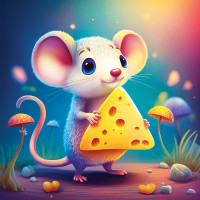 YAZZ Čtvercové puzzle Roztomilá myška 1023 dílků