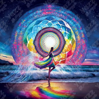 YAZZ Čtvercové puzzle Taneční mandala 1023 dílků