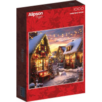 ALIPSON Čtvercové puzzle Vánoční dům 1000 dílků
