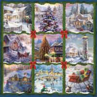 ALIPSON Čtvercové puzzle Vánoční koláž 1000 dílků