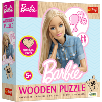 TREFL Dřevěné obrysové puzzle Barbie 50 dílků