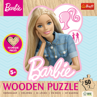 TREFL Dřevěné obrysové puzzle Barbie 50 dílků
