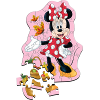 TREFL Dřevěné obrysové puzzle Šťastná Minnie 50 dílků