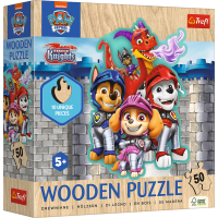TREFL Dřevěné obrysové puzzle Tlapková patrola: Rescue Knights 50 dílků