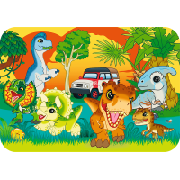 TREFL Dřevěné puzzle Jurský svět: Seznam se s dinosaury 24 dílků