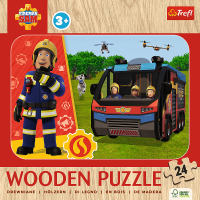 TREFL Dřevěné puzzle Požárník Sam 24 dílků