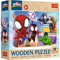 TREFL Dřevěné puzzle Spidey a jeho úžasní přátelé 24 dílků