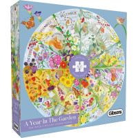 GIBSONS Kulaté puzzle Rok v zahradě 500 dílků