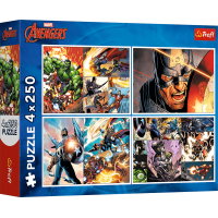 TREFL Puzzle Avengers: Heorické dny 4x250 dílků
