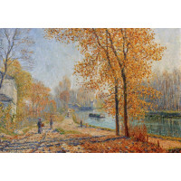 GRAFIKA Puzzle Břehy Loingu, podzimní ráno v Moretu 1000 dílků