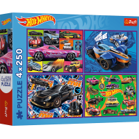 TREFL Puzzle Hot Wheels: Závodní auta 4x250 dílků