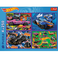 TREFL Puzzle Hot Wheels: Závodní auta 4x250 dílků
