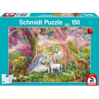SCHMIDT Puzzle Květiny a jednorožci 150 dílků
