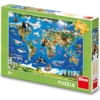 DINO Puzzle Mapa zvířat XL 100 dílků