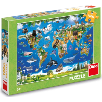 DINO Puzzle Mapa zvířat XL 100 dílků