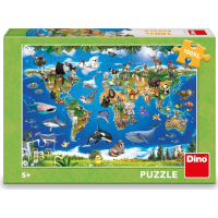 DINO Puzzle Mapa zvířat XL 100 dílků