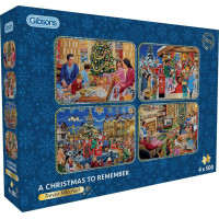 GIBSONS Puzzle Nezapomenutelné Vánoce 4x500 dílků