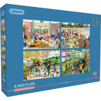 GIBSONS Puzzle Psí život 4x500 dílků