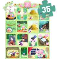 DJECO Puzzle s příběhem Tři Prasátka 35 dílků
