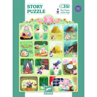 DJECO Puzzle s příběhem Tři Prasátka 35 dílků