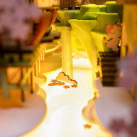 ROBOTIME Rolife DIY 3D Zarážka na knihy: Opadávající sakura s LED osvětlením 240 dílků
