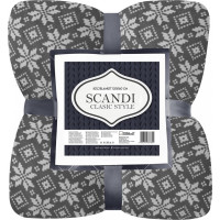 Vánoční deka 220x200 cm + 2 ks povlaků na polštář SCANDI Classic Style - šedá